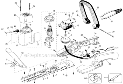 Page A Diagram and Parts List for 8118 Type 2 Black and Decker Hedge Trimmer